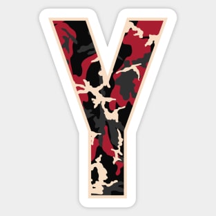 Initial Capital Letter Y Camo Alphabet Gift Women Men Sticker